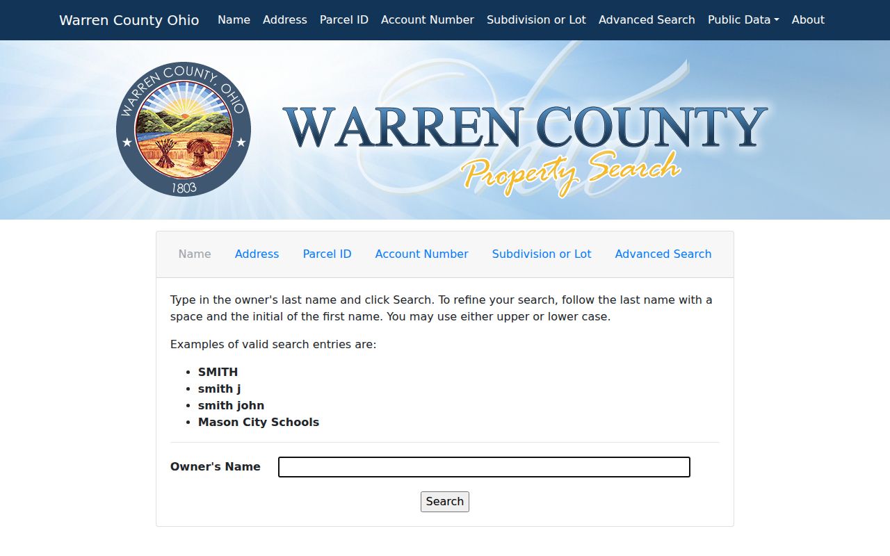 Hamilton Township residents directory Warren County Auditor Property Search