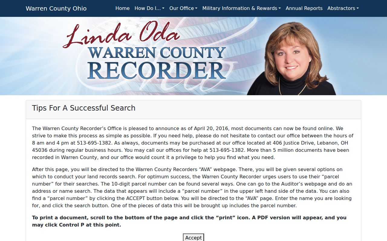 Hamilton Township street directory Recorder guide for parcel-to-deed searching